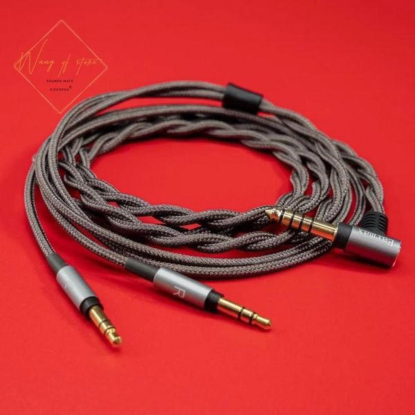 Auriculares Cable de cable de audio equilibrado Hifi para Hifiman Ananda Arya Susvara Auriculares Sundara 2.5 mm 3.5 mm de 4.4 mm enchufes 6n OCC