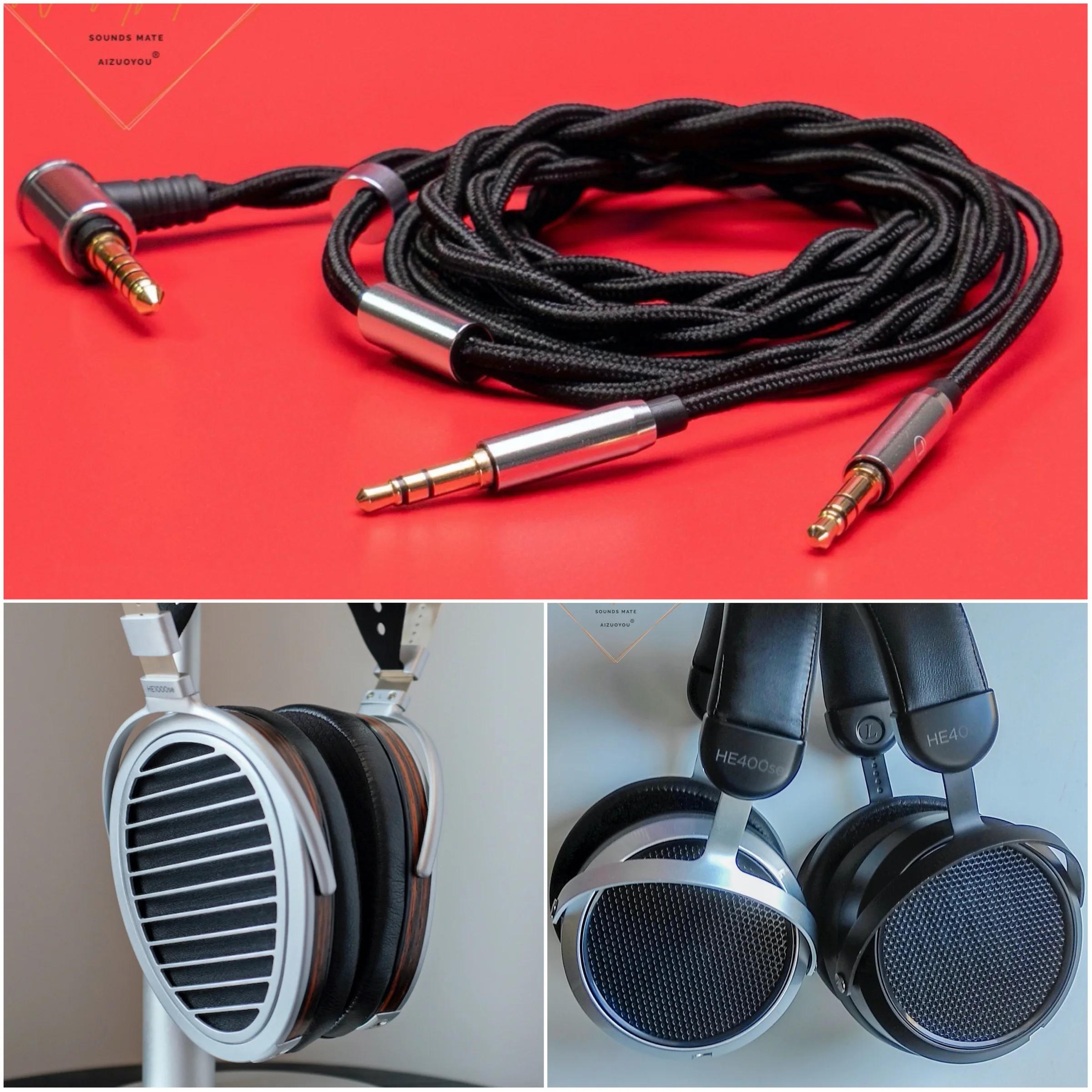 Hörlurar hifi balanserad ljudkabel för hifiman he1000se he400 he400i he400se hörlurar 2,5 4,4 mm trrs dubbla 3,5 mm pluggar 6.35mm 4pin xlr