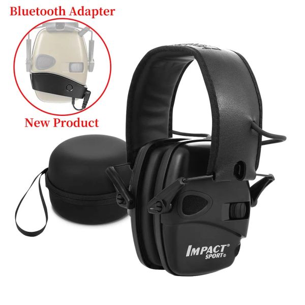 Écouteurs Hot Tactical Electronic Shooting Earmuff Outdoor Antitinoe Impact Sound Headset Audite Protection Chef de protection Black