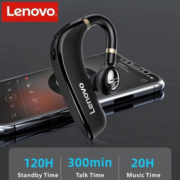 Oortelefoon HX106 Lenovo Oordopjes Bluetooth 5.0 Oortelefoon Oorhaak Draadloos Met Microfoon HD Oproep Voor Rijden Vergadering Ruisonderdrukking