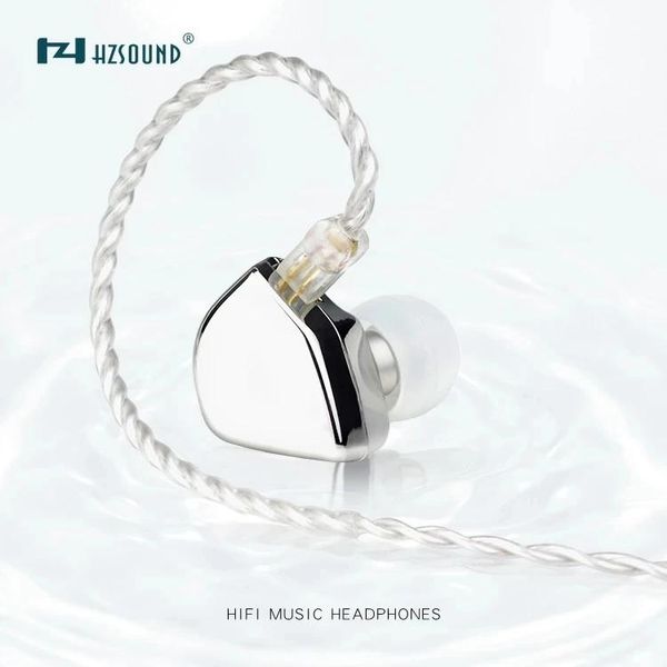 Écouteurs HZSOUND coeur miroir 10mm unité de pilote dans l'oreille casque CNC casque HIFI DJ moniteur écouteurs écouteurs avec câble OFC 2 broches 0.78mm