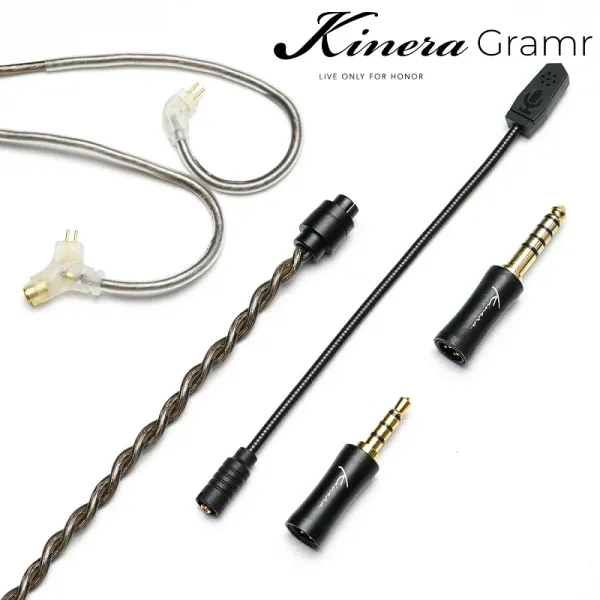 Écouteurs Kinera Gramr Microphone Boom Boom Mic Micrad Câble pour les écouteurs 3,5 / 4,4 mm OFC Silver plaqué 2pin 0,78 mm / mmcx Connecteur 1,5 m
