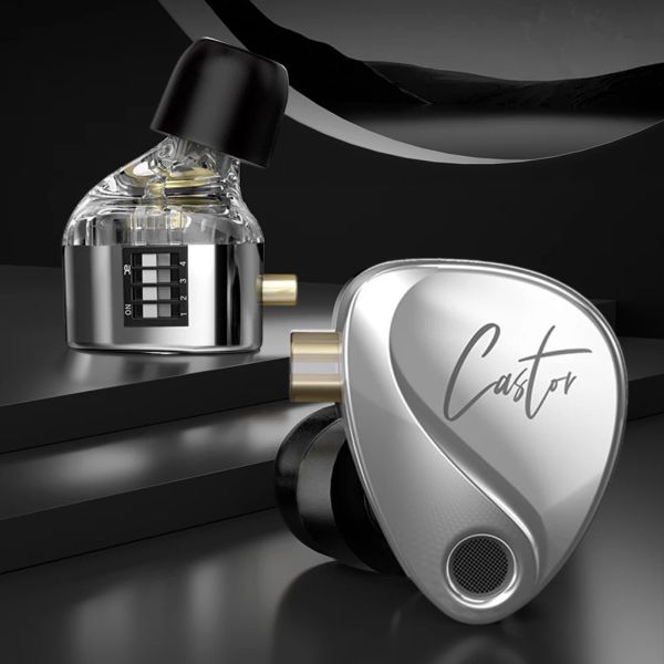 KZ Castor Filaire Moniteur Casque Harman Amélioré Basse HiFi Écouteur 2 Dynamique Accordable Balance Musique Sport Écouteurs IEM Écouteurs