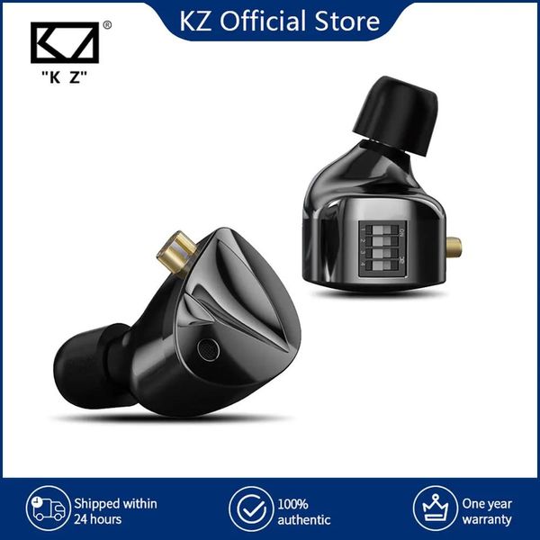 Écouteurs KZ DFi DFi filaire meilleurs écouteurs intra-auriculaires IEMs HiFi commutateurs de réglage à 4 niveaux méthode précise innovante moniteur de casque dynamique
