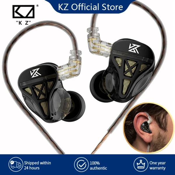 Auriculares KZ DQS con doble bobina móvil, auriculares con cable y micrófono, auriculares con graves HiFi, auriculares internos con Monitor, auriculares deportivos con reducción de ruido