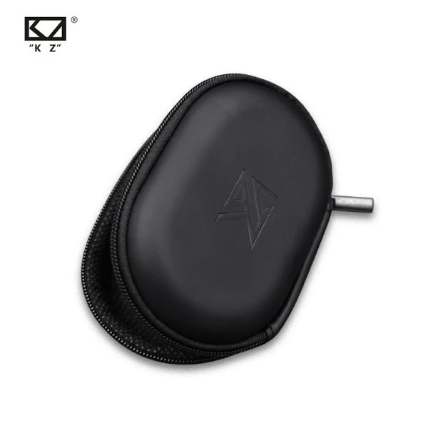 KZ – sacs pour écouteurs, boîte de rangement à fermeture éclair en PU, boîte de rangement Portable, étui noir adapté aux accessoires d'écouteurs, carte d'écouteurs