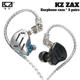 Écouteurs KZ ZAX/KZ DEX PRO écouteurs intra-auriculaires 1DD + 7BA casque de moniteur de basse HIFI technologie hybride écouteur antibruit avec câble