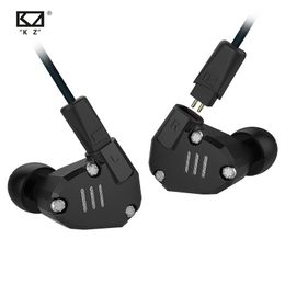 Écouteurs KZ ZS6 2DD + 2BA hybride dans l'oreille Hifi Hifi DJ Running Sport Earphone Plug Noise Anceling Headbud KZ ZSX ZS10 Pro Zax