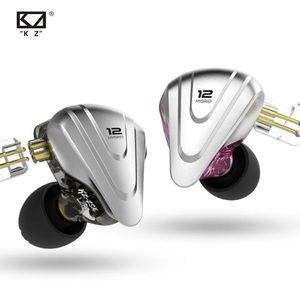 Écouteurs KZ ZSX 5BA + 1DD 6 pilotes écouteurs HiFi intra-auriculaires hybrides avec plaque frontale en alliage de Zinc, câble détachable à 2 broches de 0.75mm pour Audiop