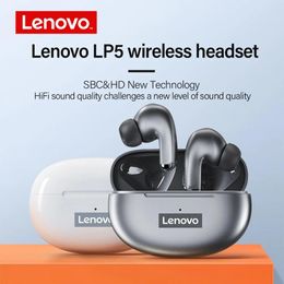 Écouteurs Lenovo LP5 TWS Bluetooth Earphone 9D Stéréo HiFi Sports Écouteurs sans fil imperméables pour iPhone 13 Xiaomi Bluetooth