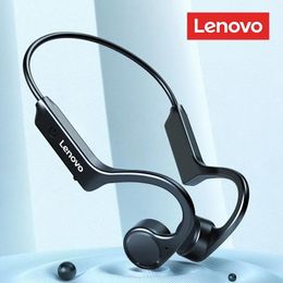 Écouteurs Lenovo X4 Bone Conduction Bluetooth Headphone Sports Elecphone étanche Casque sans fil avec micro-oreille Mic Crochet TWS Bass HiFi Stéréo