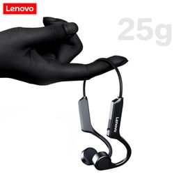 Écouteurs Lenovo X4 Bone Conduction Bluetooth Headphone Sports Ericone étanche Casque sans fil avec micro Earhook Tws Bass HiFi Stéréo