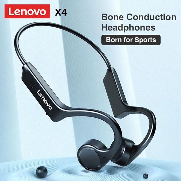 Auriculares Lenovo X4 Auriculares Bluetooth de conducción ósea Auriculares inalámbricos deportivos IPX5 Auriculares con banda para el cuello impermeables Auriculares Bluetooth Fone