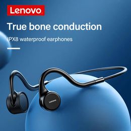 Écouteurs Lenovo X5 X4 X3 Pro Real Bone Conduction Écouteurs sans fil Chef de natation Casque Bluetooth Écouteurs Sports 8 Go imperméable