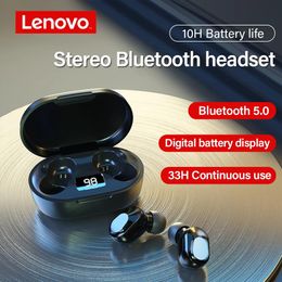 Écouteurs Lenovo XT91 Wireless Bluetooth Écouteurs TWS Écouteurs HandSree Cappel Headset Stéréo Bass avec Mic Noise Reduction