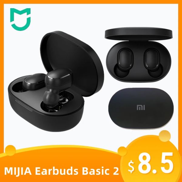 Écouteurs Mijia Xiaomi Original MI True Wireless Earbuds Basic 2 Version globale Écouteurs Bluetooth 5.0 Sport Headselets avec casse de charge