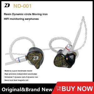 Oortelefoon ND 001 Hifi Bedrade hoofdtelefoon Hars Draadverwisselbare oortelefoon 0,78 contactpin Ruisonderdrukkende oordopjes Gratis verzending Headset IEM