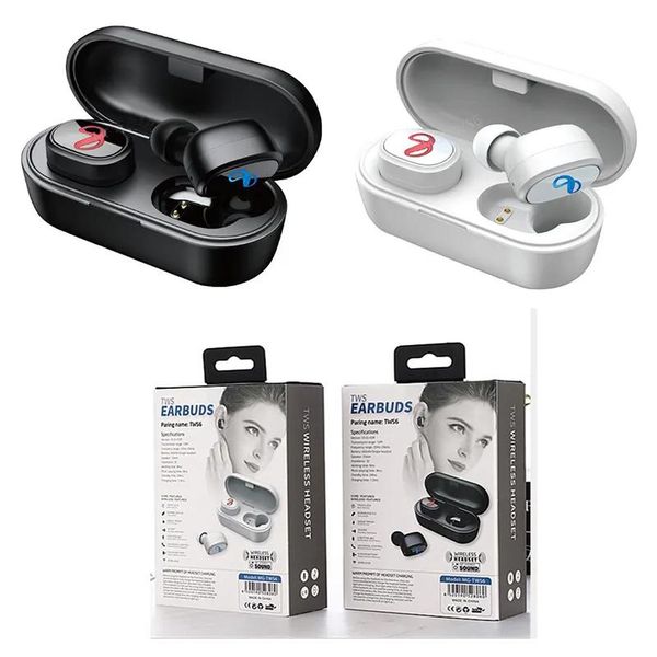 Auriculares Nueva marca tws auriculares bluetooth TWS6 Mini auriculares inalámbricos InEar Auriculares gemelos Auriculares estéreo 4D con micrófono inalámbrico de sonido bajo