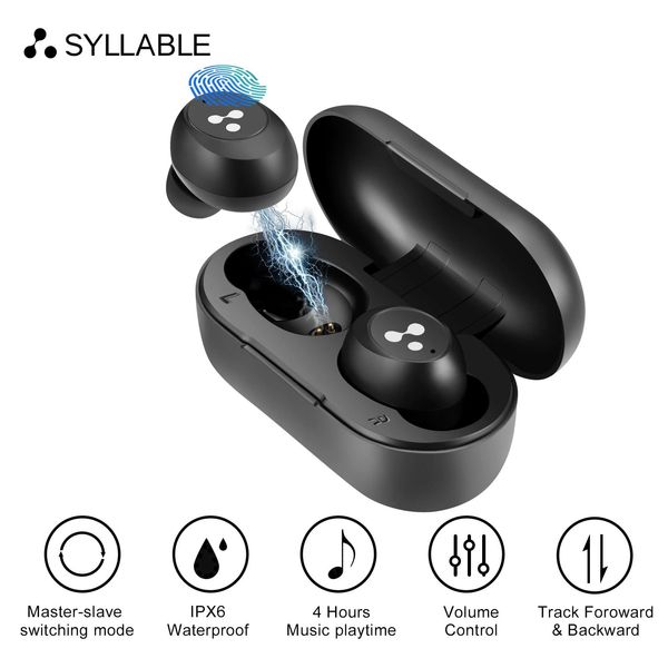 Écouteurs Nouveau SYLLABLE S103 TWS écouteurs de sport véritables écouteurs stéréo sans fil MasterSlave Mode de commutation casque Syllabe S103 230 mAh