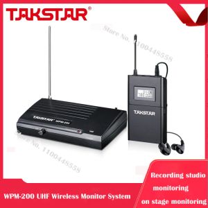 Écouteurs nouveaux Takstar WPM200 Système de moniteur sans fil UHF stéréo stéréo oreillette sans fil d'émetteur d'oreille ensemble 780789MHz