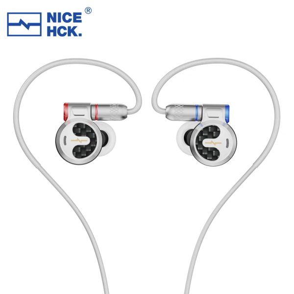 Auriculares NiceHCK F1 con enchufe de 3,5 mm/4,4 mm, auriculares insignia con cable, controlador de diafragma plano de 14,2 mm, auriculares HIFI con cable separador de 0,78 mm y 2 pines