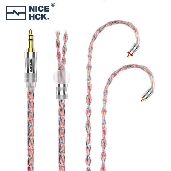 Nicehck Rainbow Taiwan 8 brins 7n Occ mise à niveau câble d'écouteurs Hifi 3.5/2.5/4.4mm Mmcx/2pin/qdc pour Db1 Zas Ast Kxxs Lofty Ebx21