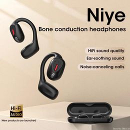 Auriculares Niye T18, auriculares TWS con conducción de aire en la oreja abierta, auriculares inalámbricos Bluetooth 5,3, auriculares deportivos con gancho para la oreja, auriculares de Audio con espacio envolvente