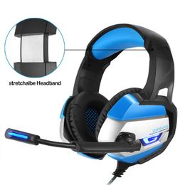 Oortelefoons Onikuma K5 gaming headset gamer stereo diep bass led gaming hoofdtelefoon voor pc laptop notebook computer ps4 met microfoon