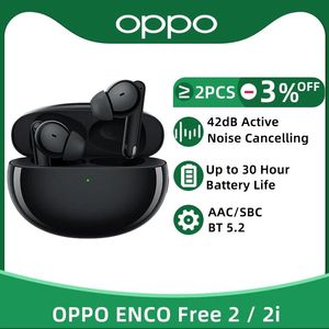 Écouteurs Oppo Enco Free 2 2i TWS Écouteur sans fil Bluetooth 5.2 Écouteurs actifs Annulation du casque casque sans fil à 3 micro pour trouver x5 Pro