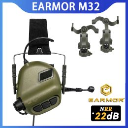 Écouteurs OPSmen Earmor Headset Tactical M32 Mod4 Shooter Active Shooter Overaire Casque Casquet avec un adaptateur de rail de casque gratuit