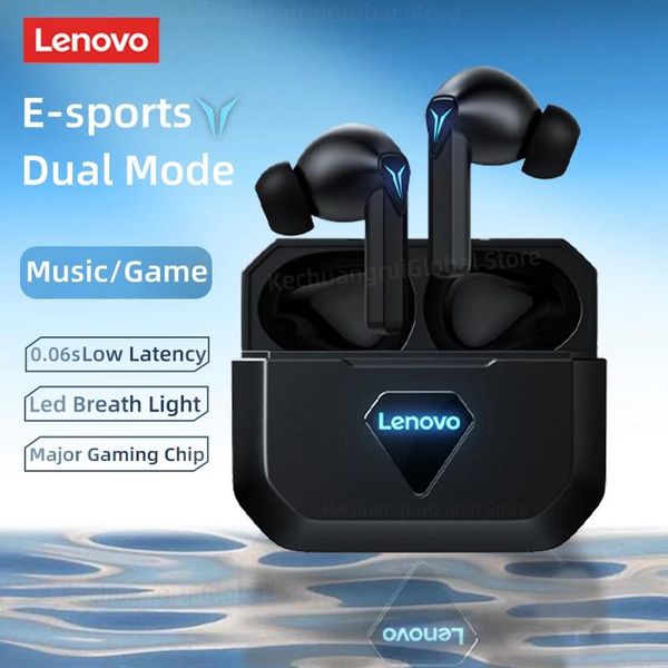 Kopfhörer Original Lenovo GM6 TWS Drahtloses Bluetooth-Headset Metallmembran-Subwoofer-Spiel Keine Verzögerung Rauschunterdrückung Bluetooth-Kopfhörer