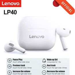 Écouteurs d'origine Lenovo Lp40 Tws écouteurs sans fil Bluetooth 5.0 casque stéréo musique casque contrôle tactile écouteurs étanches