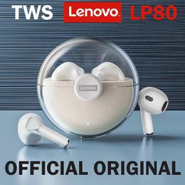 Écouteurs Original Lenovo LP80 casque tws tws Bluetooth Earphones Sports Movement Fitness Headset Low Lentency Gaming Music Earbuds