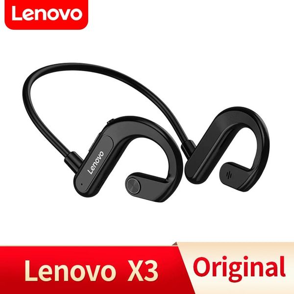 Écouteurs d'origine Lenovo X3 casque à Conduction osseuse sans fil Bluetooth 5.0 écouteur Sport tour de cou casque stéréo avec micro pour la course