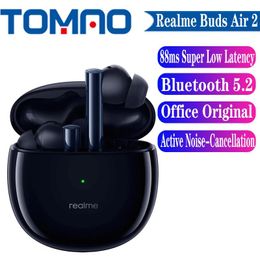 Écouteurs d'origine Nouveau Realme Buds Air 2 Earphone Bluetooth sans fil 25hrs Playage total 88ms Super LAFENCE ANC SBC IPX5 IPLOPER