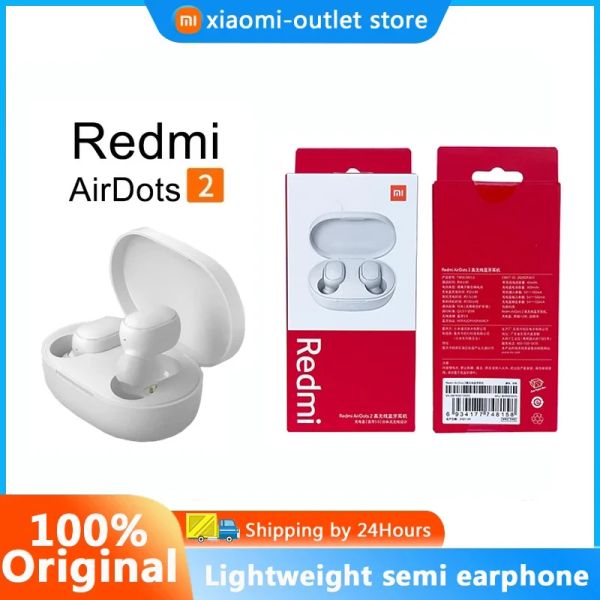 Écouteurs Original Xiaomi Redmi Airdots 2 écouteurs TWS Wireless Bluetooth Gaming Headset AI Control MI Earbuds For Dropshipping S