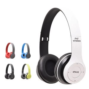 Écouteurs P47 Écouteurs sans fil Bluetooth 5.0 avec carte TF Card TF Audifono FM Game Hearbuds pour iPhone Samsung Huawei