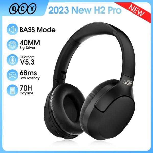 Écouteurs QCY H2 Pro Wireless Wireless Bluetooth 5.3 Mode de basse Écouteurs HIFI 3D STÉRÉO SEAUVERS LE THEE DE PLAK