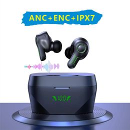 Auriculares Real Impermeable TWS ANC Fone Auriculares Bluetooth Cancelación de ruido Auriculares inalámbricos Auriculares para juegos con micrófono Auriculares manos libres