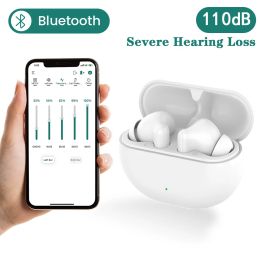Oortelefoons oplaadbaar Bluetooth -gehoorapparaat voor doofheid draagbare TWS oudere oor luistergeluidsversterker -apparaat voor doof draadloos