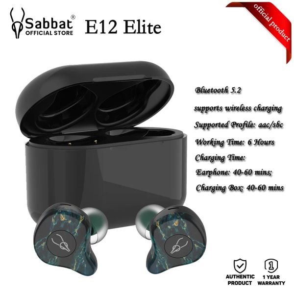 Écouteurs Sabbat E12 Elite TWS sans fil Bluetooth dans l'oreille Sports Bluetooth casque 5.2 Association automatique Prise en charge APTX Hifi casque sans fil