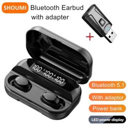Oortelefoon SHOUMI Draadloze oordopjes Tws Bluetooth-headset CVC Ruisonderdrukkende oordopjes met microfoon USB-adapter Oortelefoon voor televisie Earpod