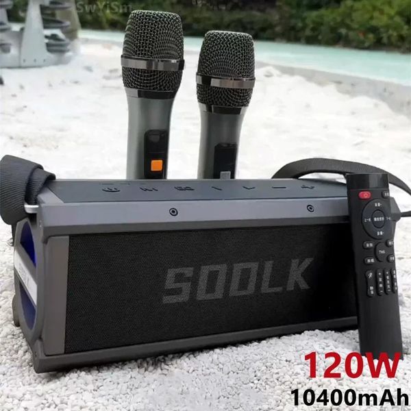 Auriculares SODLK 120W 16000MAH Big Power Handle Subwoofer Portátil TWS Super Bass Karaoke Altavoz Bluetooth con micrófono Control remoto
