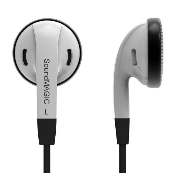 Auriculares SoundMAGIC EP20 Bass con cable, auriculares planos de 3,5 mm, auriculares internos con sonido alto