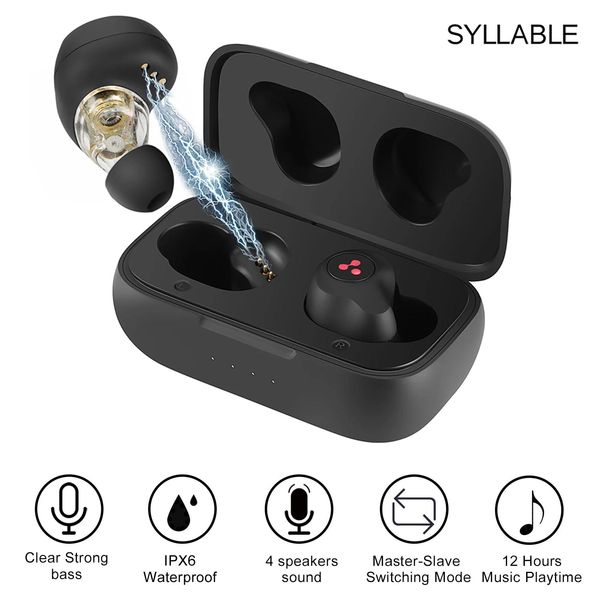 Auriculares SYLLABLE S115 Graves potentes TWS auriculares inalámbricos reducción de ruido para música QCC3020 Chip de SYLLABLE S115 auriculares deportivos inalámbricos