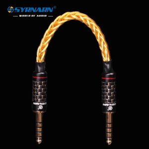 Auriculares Syrnarn 8 Core 26awg Occ Cobre Dorado Mezclado 2,5/3,5/4,4 mm a 2,5/3,5/4,4 mm Grabación de cable equilibrado para amplificador de auriculares de audio