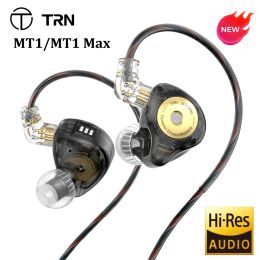 Oortelefoons TRN HIFI oortelefoon bedrade hoofdtelefoons met dubbele magneet dynamische driver met tuningschakelaar oordopjes bass headset mt1 / mt1 max optioneel
