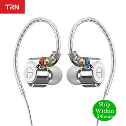 Écouteurs Trn Ta1 dans l'oreille Electone Knowles 1ba + 1dd Drive Hifi Elet Metal Earphone Earbud avec MMCX Câble argenté TRN VX BA8 V90S