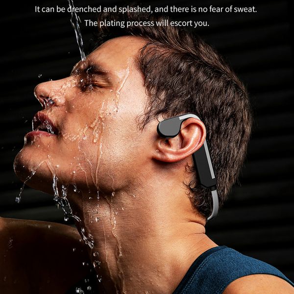 Écouteurs à Conduction osseuse véritable, casque d'écoute sans fil Bluetooth 5.0, compatible avec la natation, étanche IPX6, pour le sport, avec Microphone