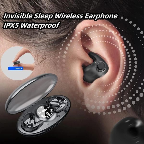 Écouteurs TWS Invisible Sleep Everphone Wireless, Bluetooth 5.3 Écouteurs cachés, écouteur de commande tactile Annulation du bruit imperméable IPX5